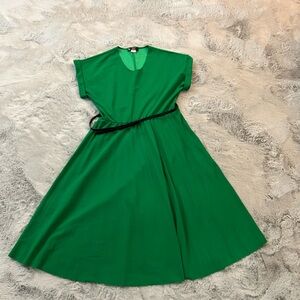 Ashley Green Size 2X Midi Dress with Black Belt